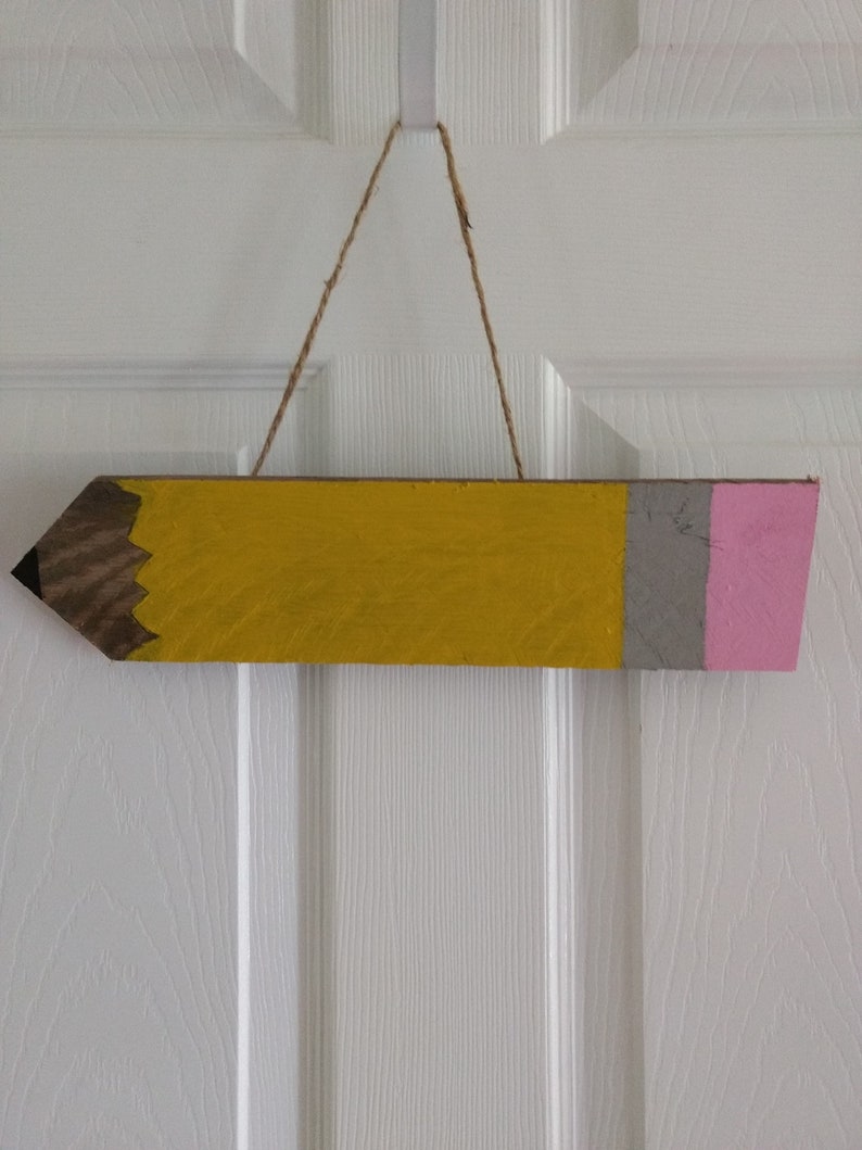 Wooden pencil shaped wall hanging Etsy