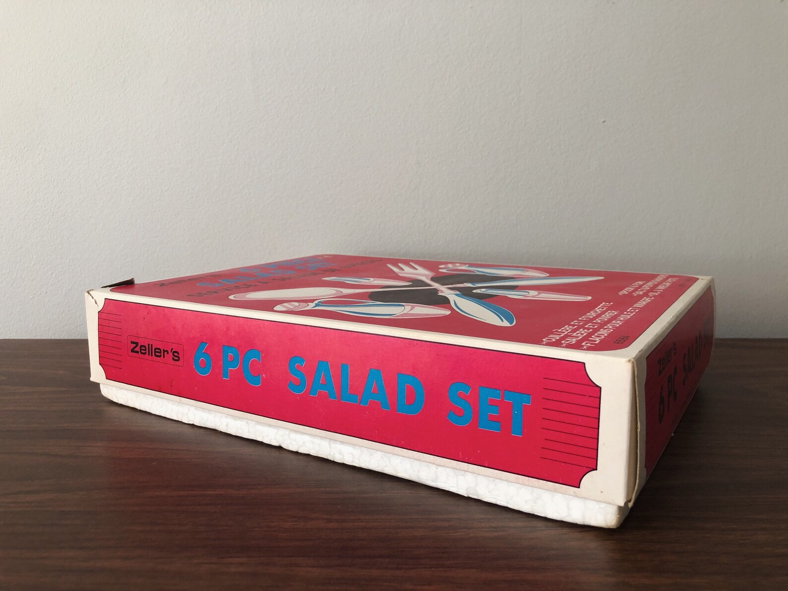 Salad Utensil Set // Zellers Vintage Salad Supplies 1970s // Etsy