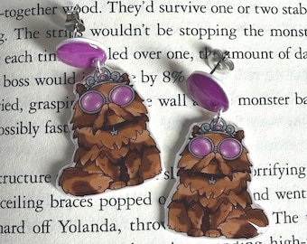 Princess Cat LitRPG Book Stud Dangle Earrings