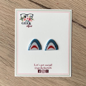 Shark Horror Film Small Stud Earrings