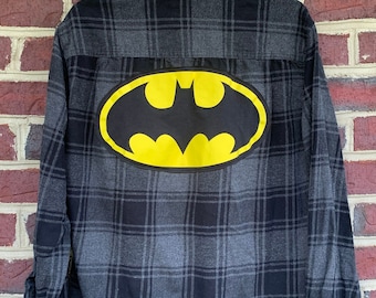 Vintage Distressed Flannel - Size L - Super Hero