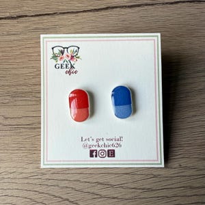 Red Pill / Blue Pill Small Stud Earrings
