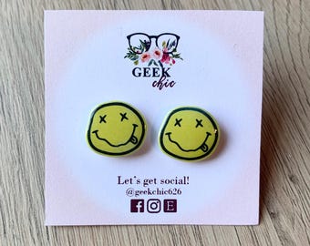 90s Grunge Band Small Stud Earrings