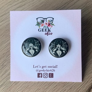 Halloween Spooky Lady Small Stud Earrings