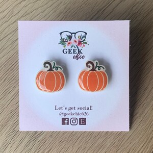 Classic Pumpkin Halloween Fall Small Stud Earrings