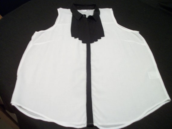 Darling RETRO Black & White TUXEDO Sleeveless BLO… - image 3