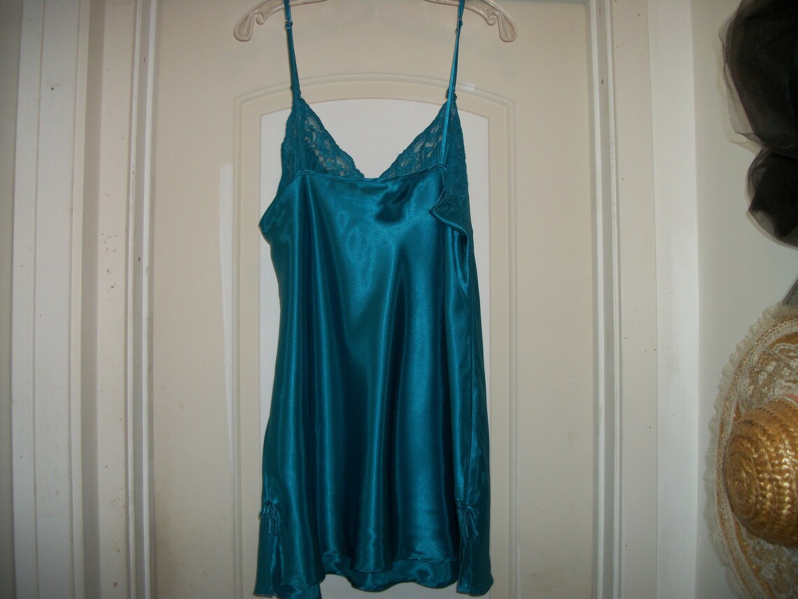 blue satin slip