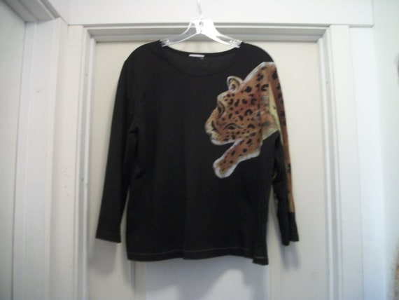 Retro 90s Does Darling PAINTED TRANSFER CHEETAH T… - image 4