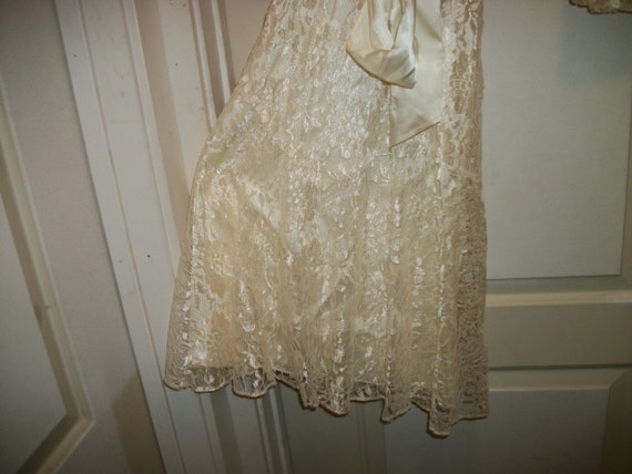 Vintage 70s 80s LOVELY In White LACE EDWARDIAN St… - image 10