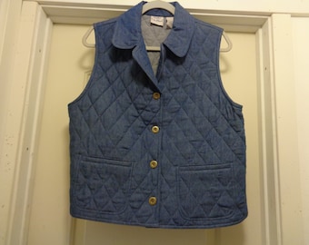 Super QUILTED DENIM VEST By Koret City Blues M