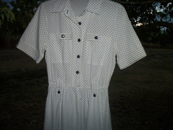 80S does 50s DARLING in DOTS LUCY White Dress wit… - image 3