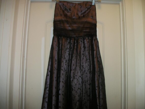 Darling 90s Does 50s Black LACE over Pink SATIN S… - image 3