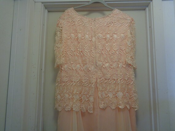 BRIDAL FORMAL GOWN Peach Lace & Chiffon 22 W - image 8