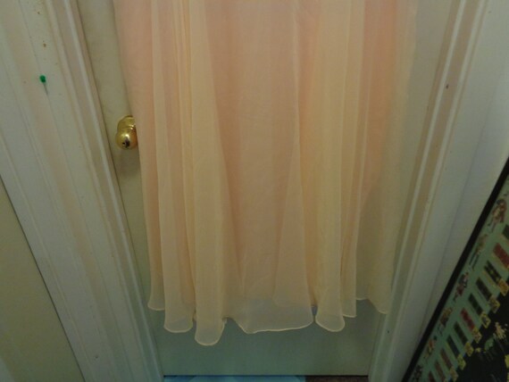 BRIDAL FORMAL GOWN Peach Lace & Chiffon 22 W - image 5
