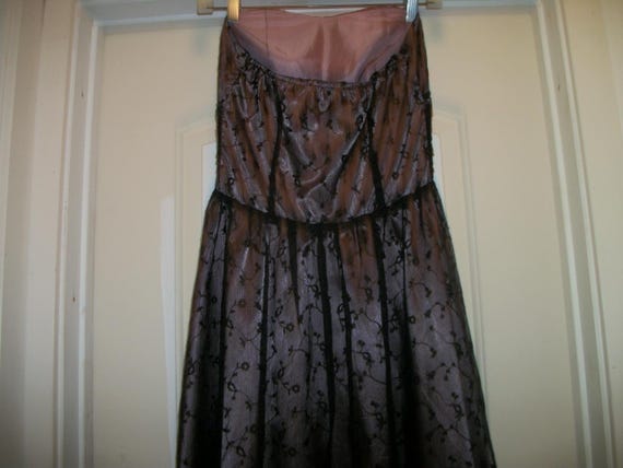 Darling 90s Does 50s Black LACE over Pink SATIN S… - image 4