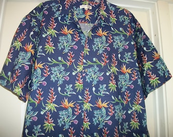 Awesome Retro 90s Pierre Cardin FRENCH TROPICS SHIRT In Cotton, Lg