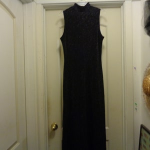 ronni nicole maxi dress Vintage Ronni Nicole Maxi Dress Womens 14 Black Glitter Whimsy Goth Witchy