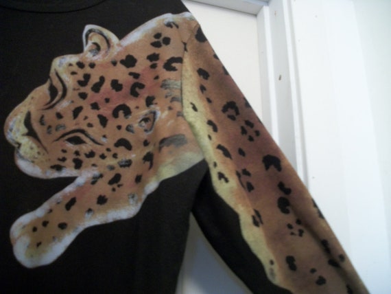 Retro 90s Does Darling PAINTED TRANSFER CHEETAH T… - image 1
