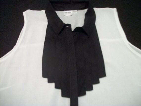 Darling RETRO Black & White TUXEDO Sleeveless BLO… - image 1