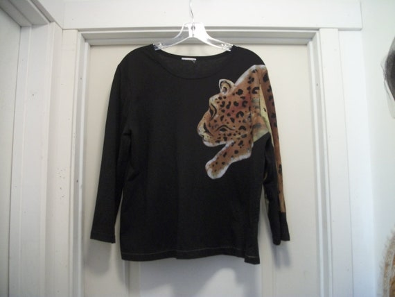 Retro 90s Does Darling PAINTED TRANSFER CHEETAH T… - image 2