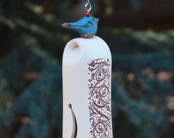 Bohemian Wind Chime | Boho Spring Decor Handmade Ceramic Art | Unique Gifts