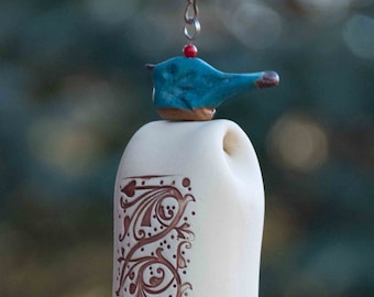 Thoughtful Handcrafted Mother Gift | Serene Garden Décor - Ceramic Wind Chime for Grandma