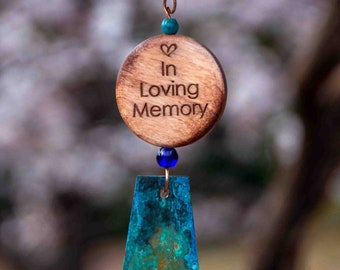 In Loving Memory Wind Chime: Listen To the Wind Etched Wooden Bead