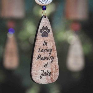Personalized Cat Memorial Gift Sympathy Gift for Pet, Cat Themed Wind Chime with Paw image 5