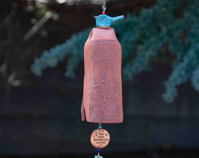 Personalized Listen to the Wind Chime | In Loving Memory Sympathy Gift | Free Gift Card & Note | Choice of Color Bell