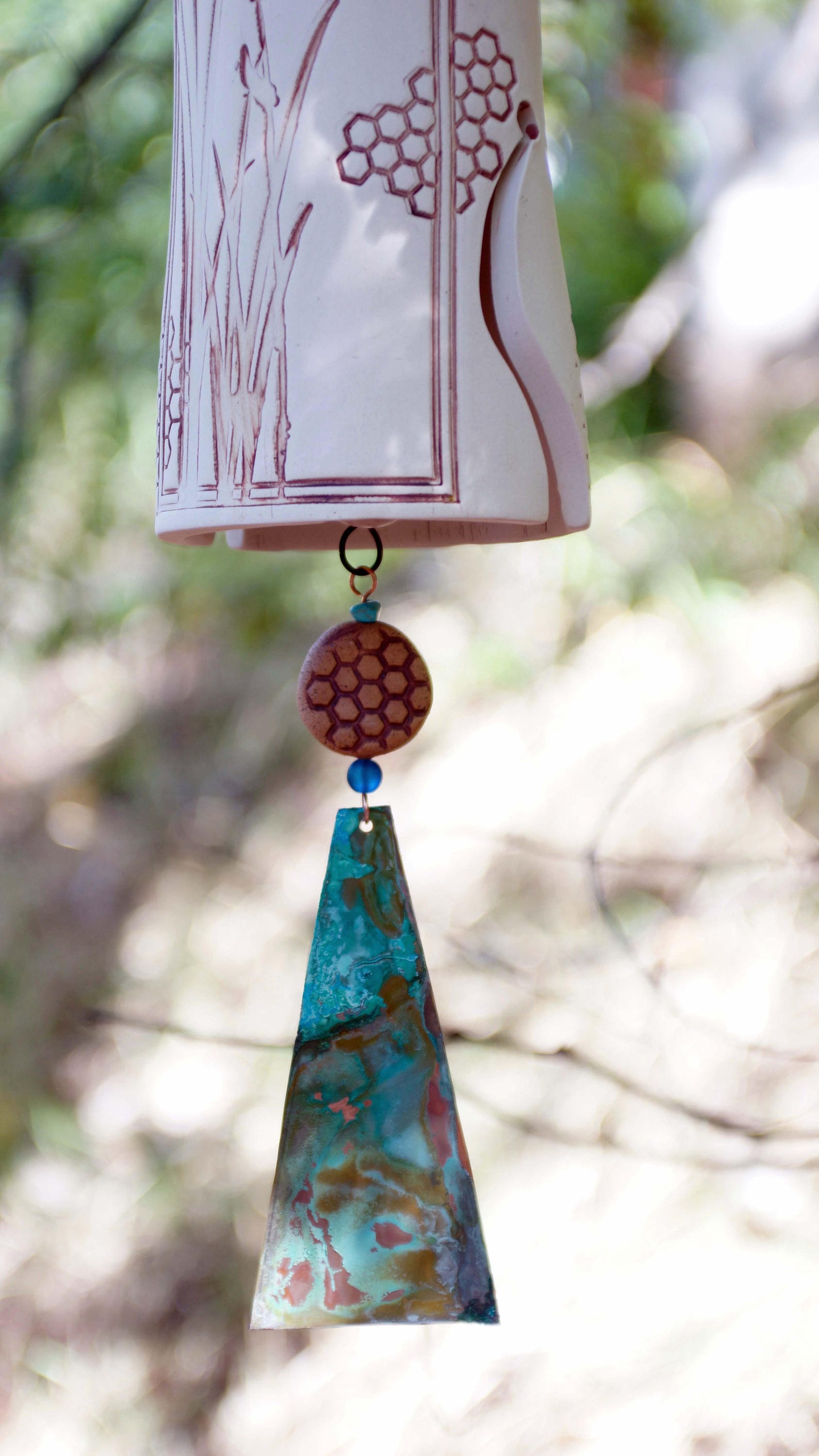 Large Ceramic Wind Chime Handmade Garden Bell Bluebird of Etsy