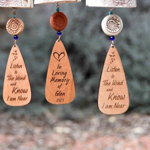 Memorial Wind Chimes Handmade Personalized Bereavement Gift More Options at My Website image 4