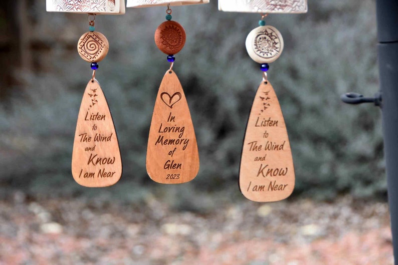 Memorial Wind Chimes Handmade Personalized Bereavement Gift More Options at My Website image 4