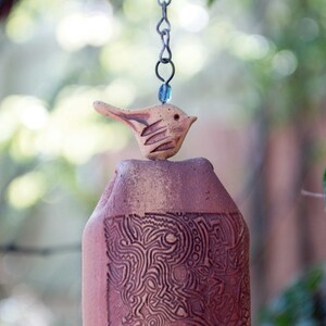 Handmade Wind Chimes Bestselling Birthday Present Idea for Her Rustic Tan Bird