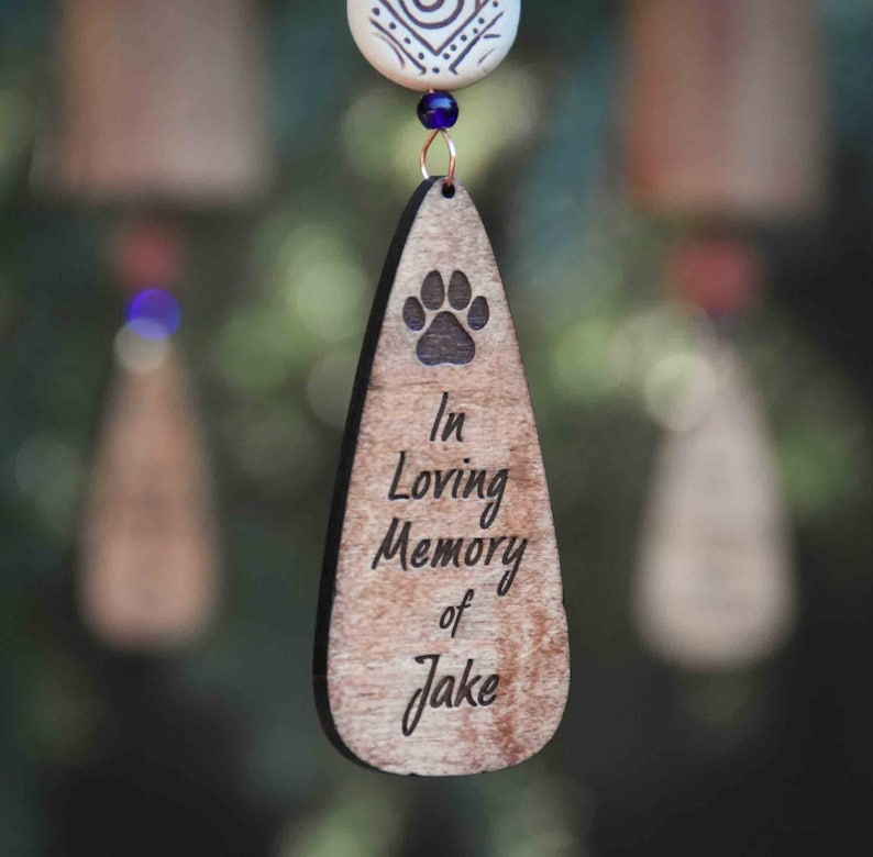 Personalized Cat Memorial Gift Sympathy Gift for Pet, Cat Themed Wind Chime with Paw image 5