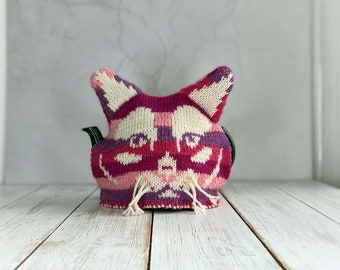 Cat tea cosy knitting pattern, tea cozy pattern, hand knitting patterns, pdf download, make it yourself