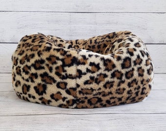 Large faux fur display beanbag chair for mini reborn silicone ooak baby dolls