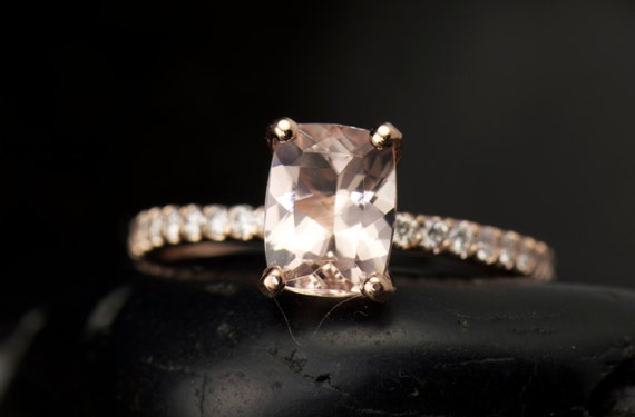 Princess cut morganite engagement ring best sale