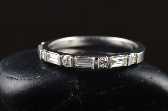 Bar set 2024 baguette wedding band