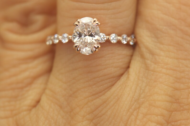 1.50ct Oval Moissanite Engagement Ring With Single Prong - Etsy