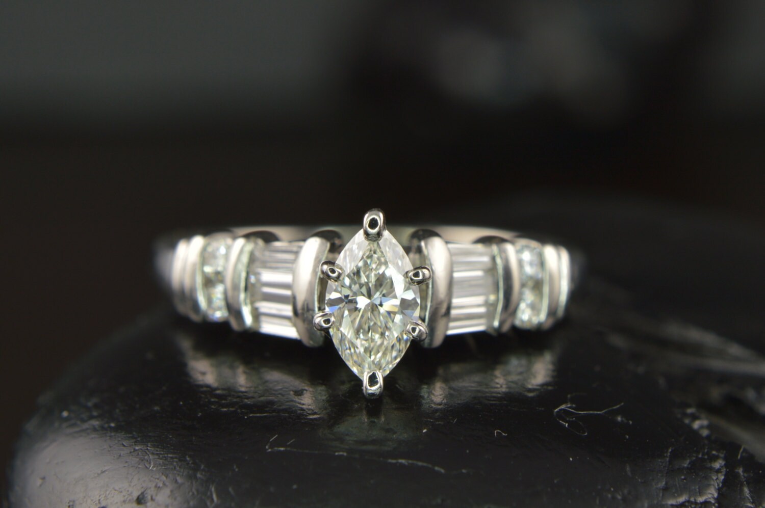 Marquise and 2024 baguette diamond ring