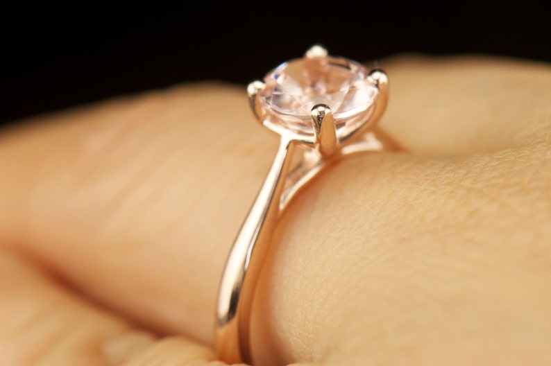 Engagement Ring in Rose Gold 1.50ct Round Brilliant Etsy