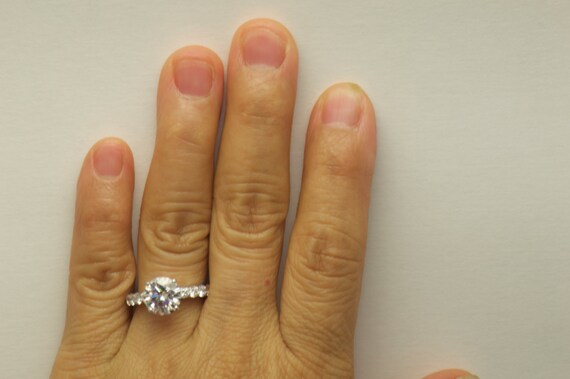 3ct. Forever One Brilliant Moissanite Engagement Ring Round