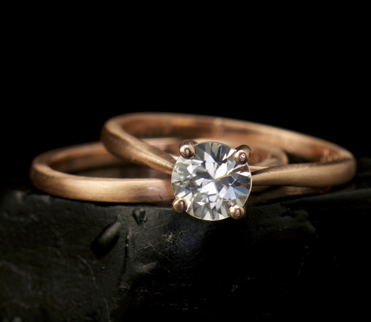 Matte gold clearance engagement ring