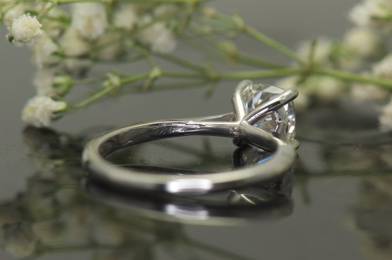 Petite Tapered Trellis Engagement Ring in 14k White Gold Etsy