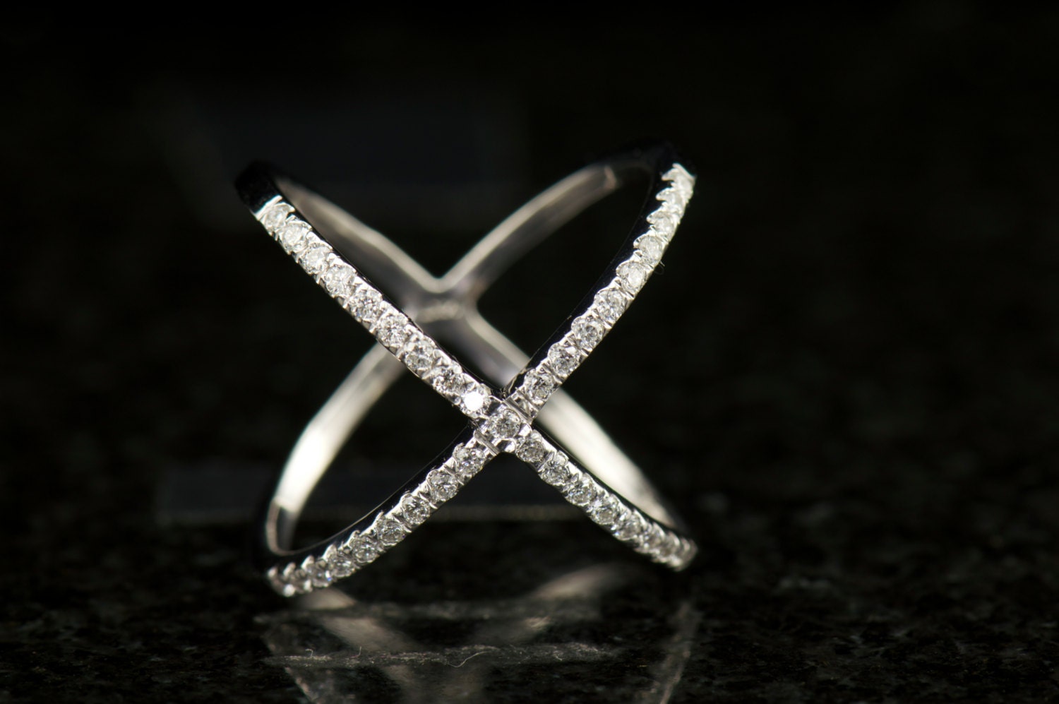 Mila Diamond Fashion Ring in White Gold Round Brilliant | Etsy