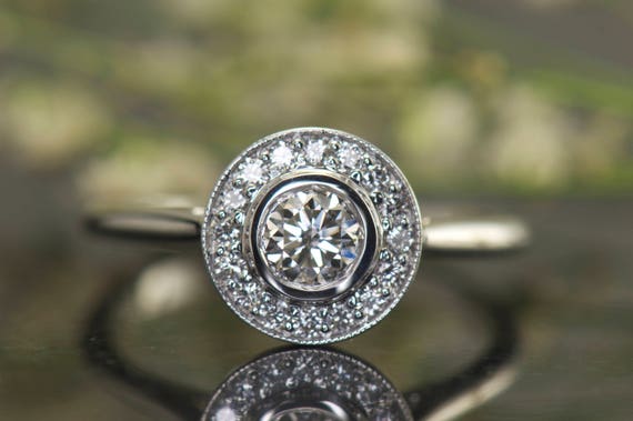 Bead set engagement ring sale