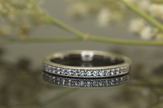 Milgrain beadset diamond eternity band