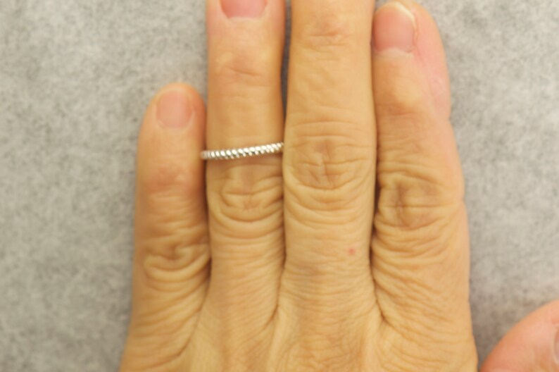 Wedding Ring Eternity Style Rope Design Comfort Fit Kenny Stackable Design 14k White Gold Rope Ring Wedding Band 2mm Wide
