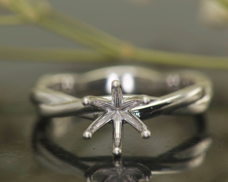 6-prong Twisted Shank Solitaire Engagement Ring Semi-mount in - Etsy