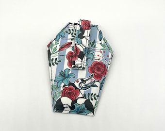 Floral Sandworm Coffin Wallet, Slim Card Holder
